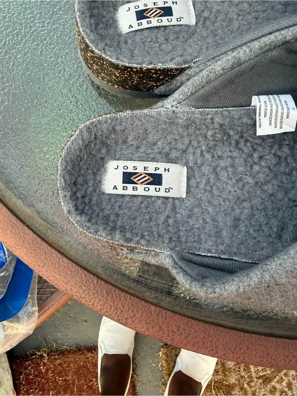 Joseph Abboud Gray Felt Slip-On House Slippers